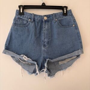 Princess Polly Light-Med Wash Distressed Denim Shorts 8